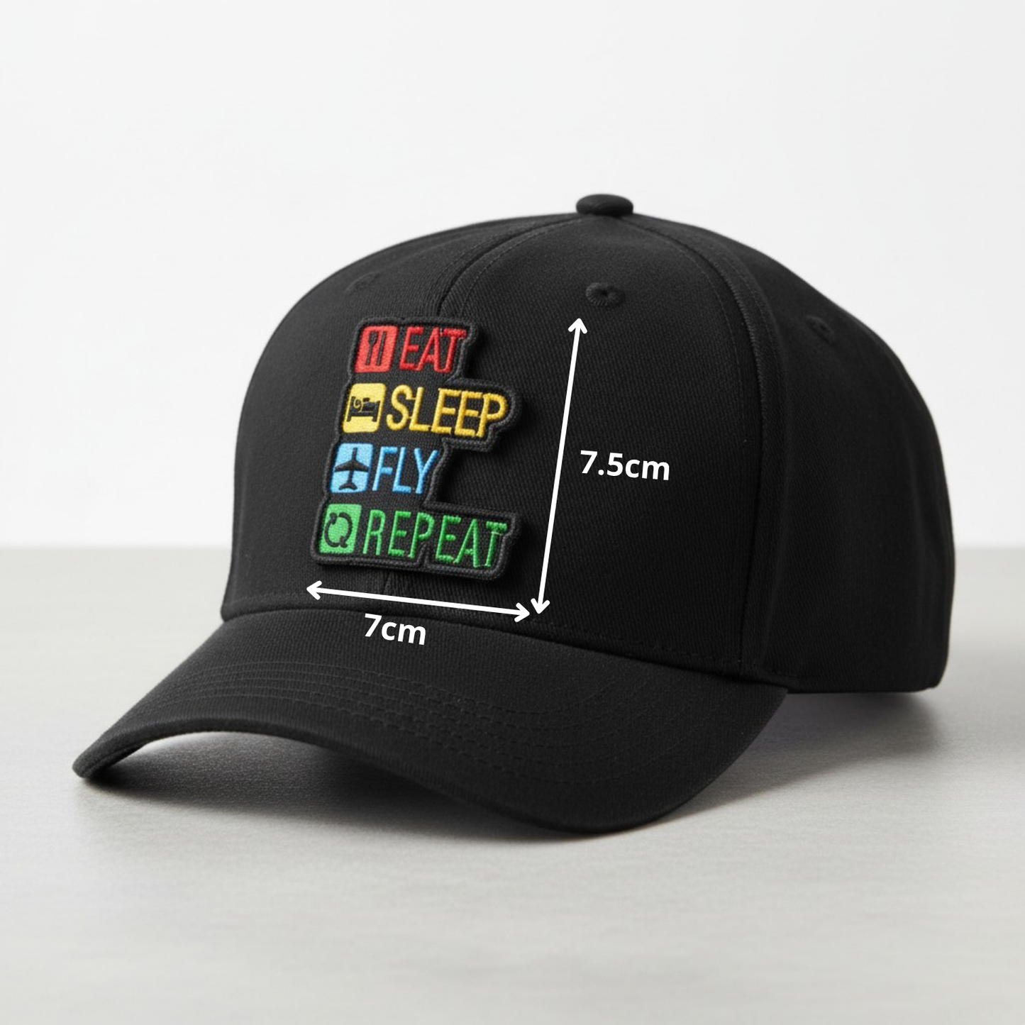 EAT, SLEEP, FLY, REPEAT | EMBROIDERED | WITH VELCRO PATCH