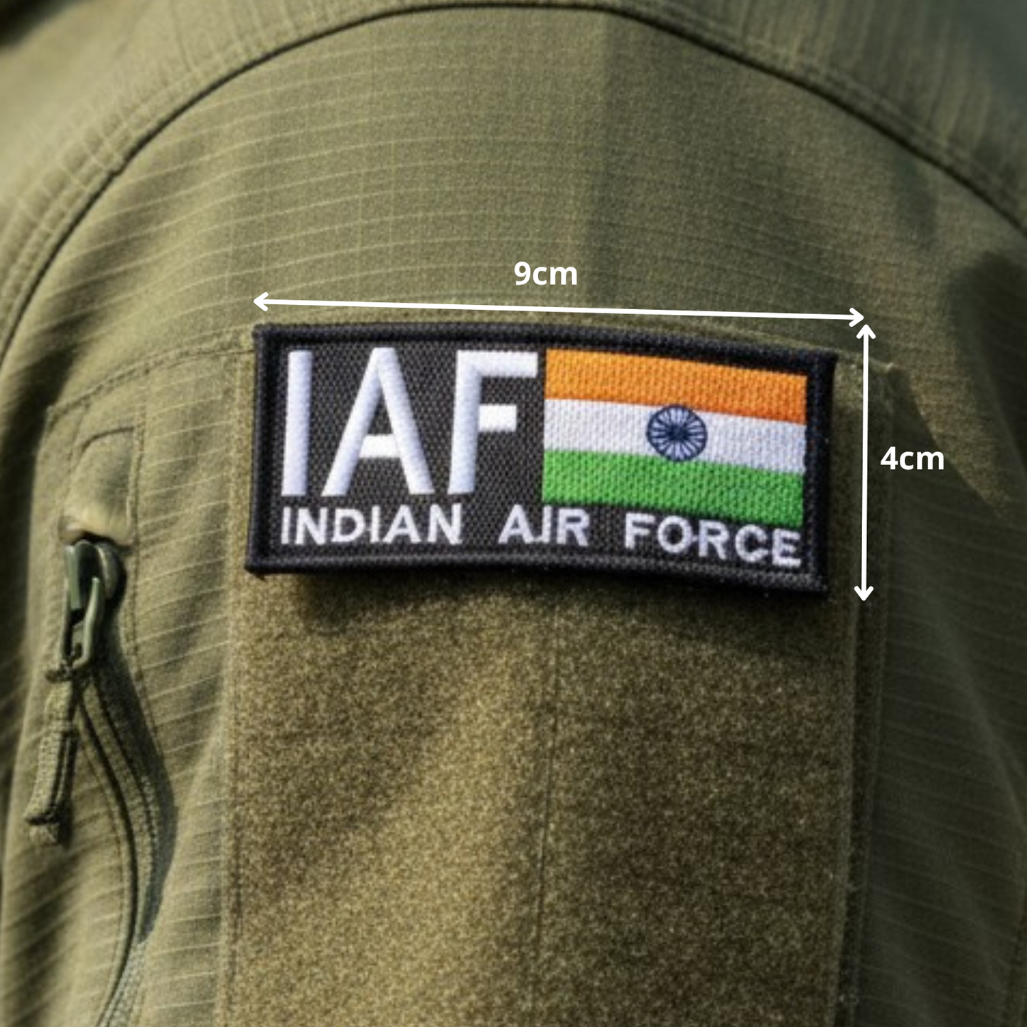 IAF WITH NATIONAL FLAG | EMBROIDERED | WITH VELCRO PATCH