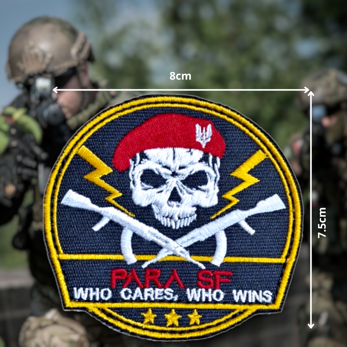PARA SF | WHO CARES WHO WINS | EMBROIDERED | WITH VELCRO PATCH