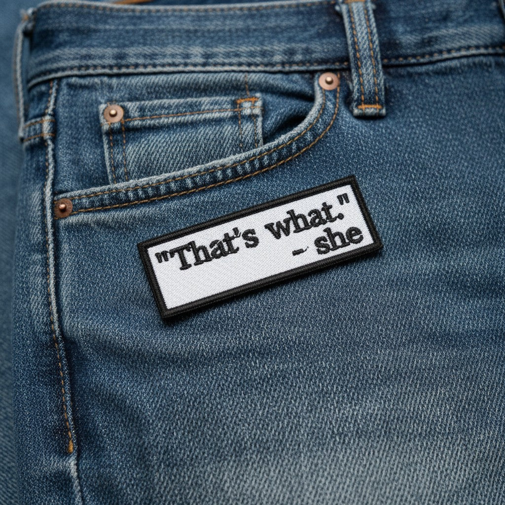 THAT'S WHAT - SHE | EMBROIDERED | WITH VELCRO PATCH
