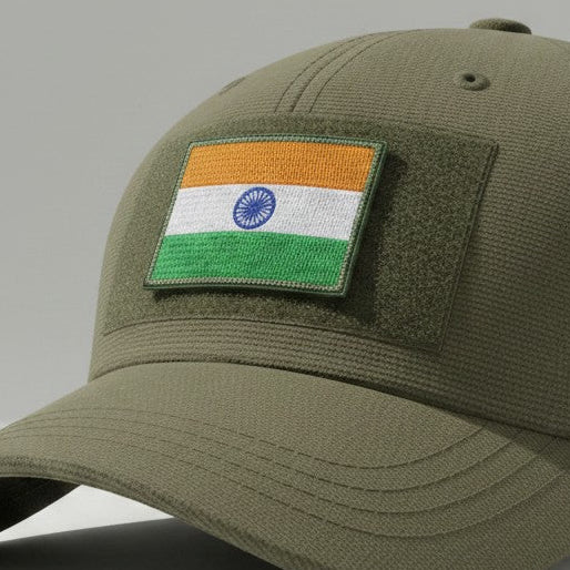 NATIONAL FLAG | RECTANGLE | EMBROIDERED | WITH TACTICAL PATCH (Velcro + Magnet + Iron On)