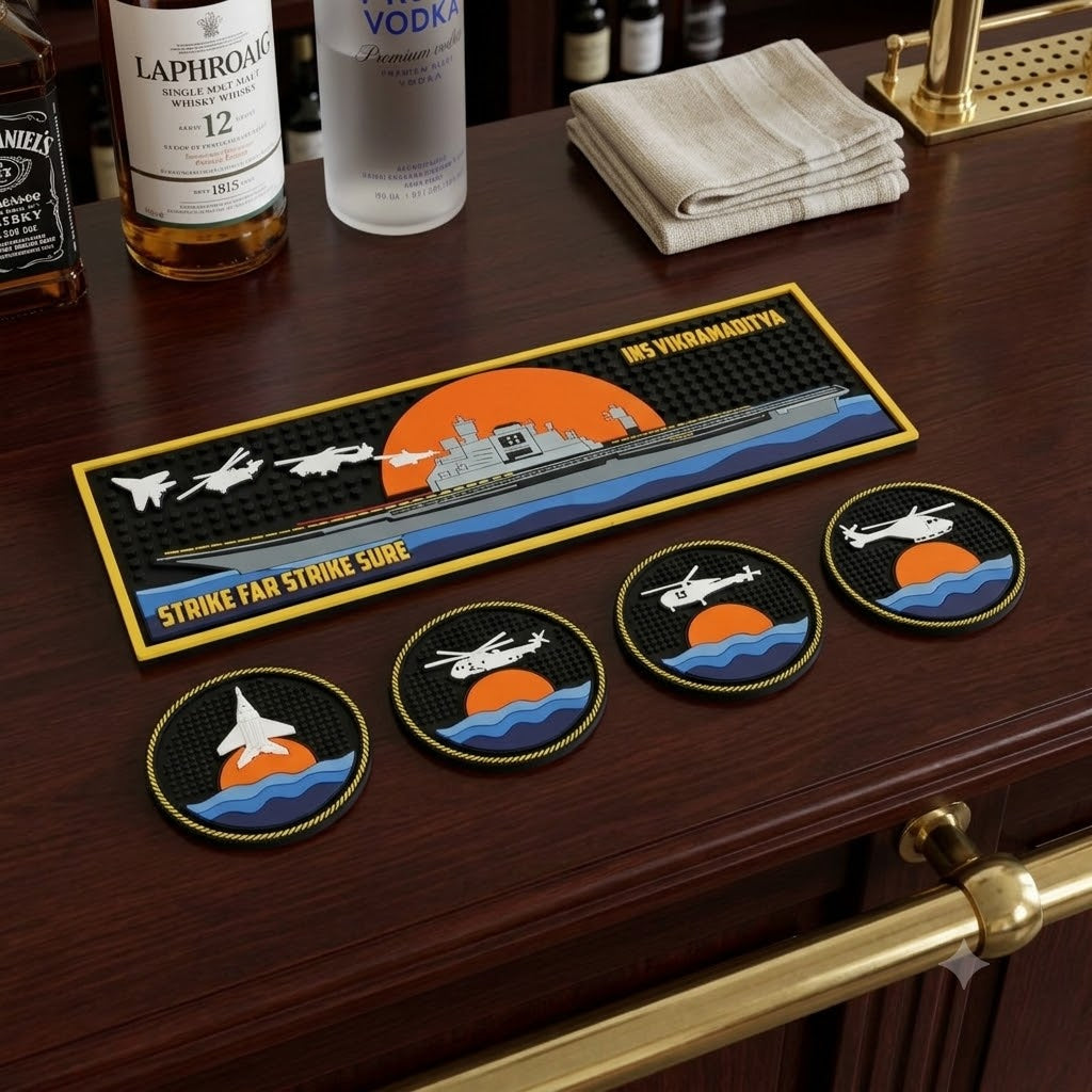 INS VIKRAMADITYA | BAR MAT & 4 COASTER SET