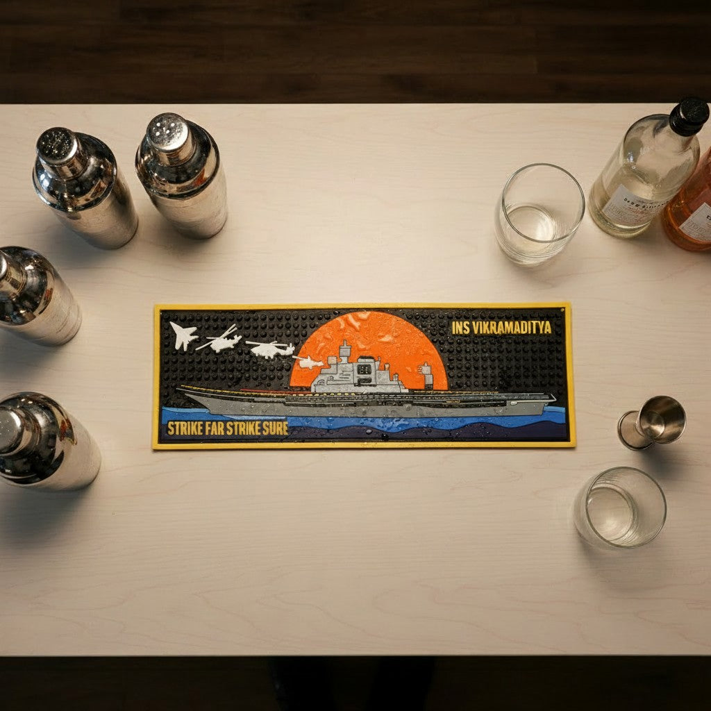 INS VIKRAMADITYA | BAR MAT & 4 COASTER SET