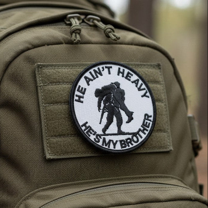 HE AIN'T HEAVY | EMBROIDERED | WITH TACTICAL PATCH (Velcro + Magnet + Iron On)