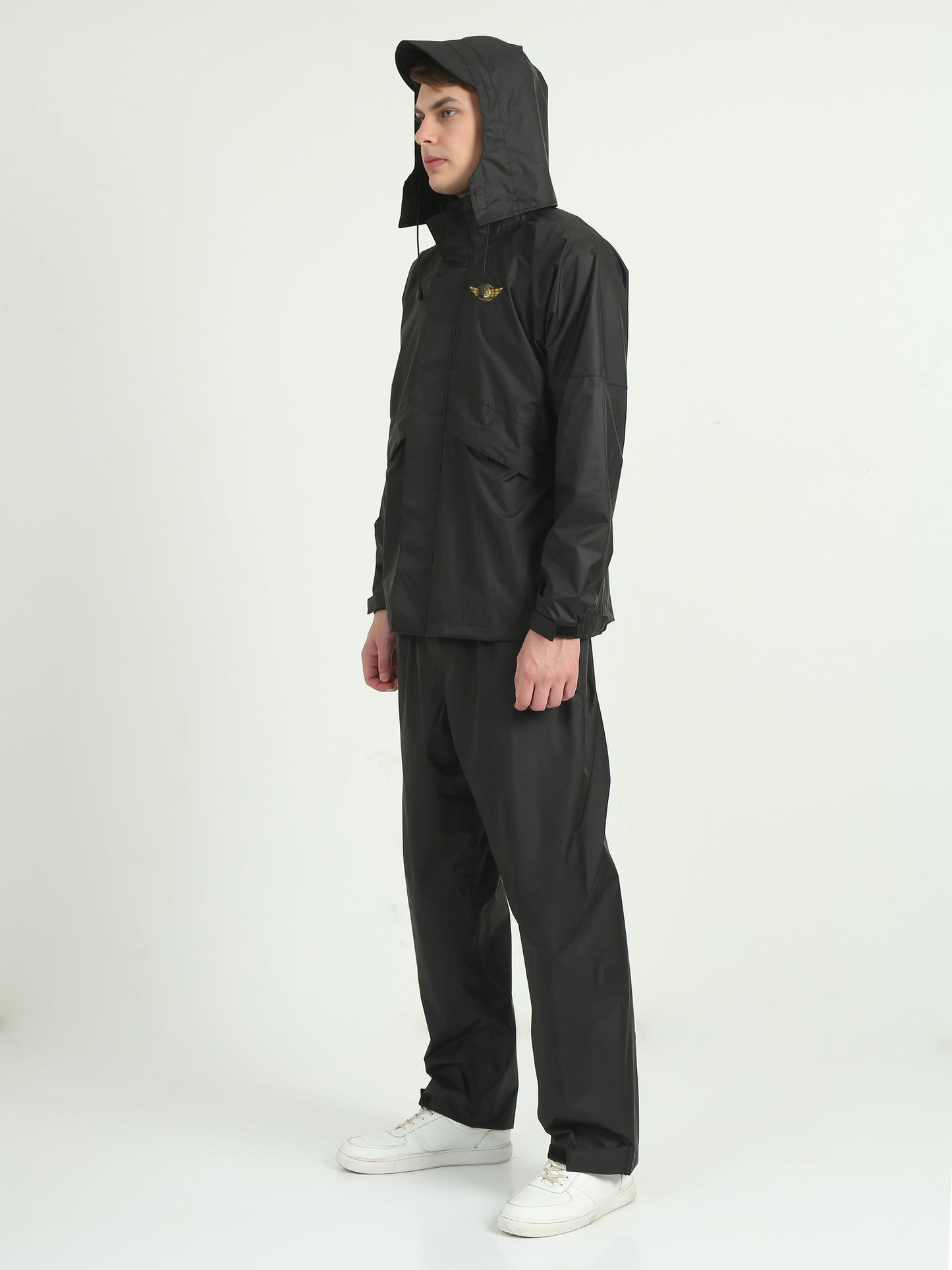 Hooded Waterproof Raincoat | Black