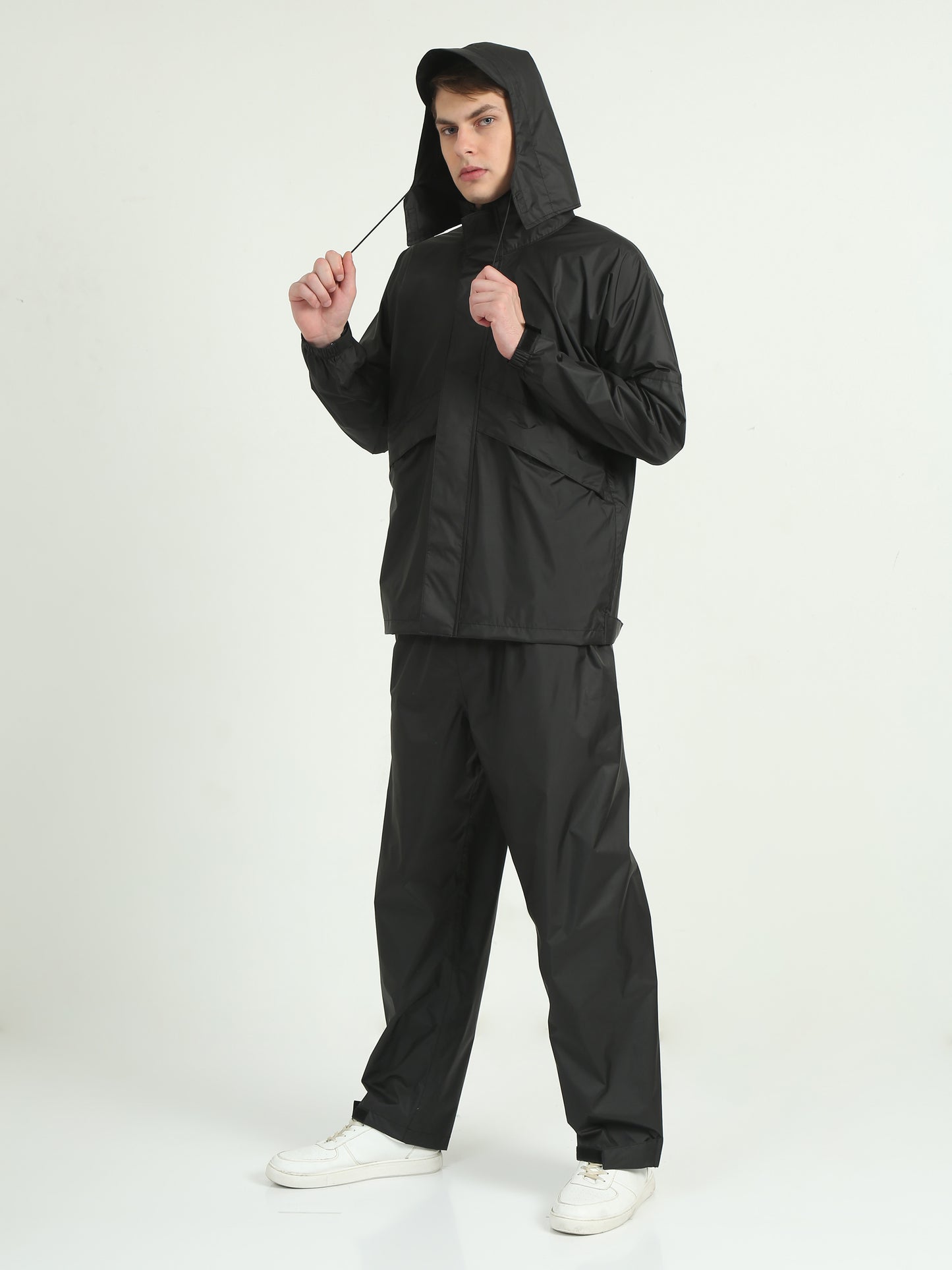 Hooded Waterproof Raincoat | Black