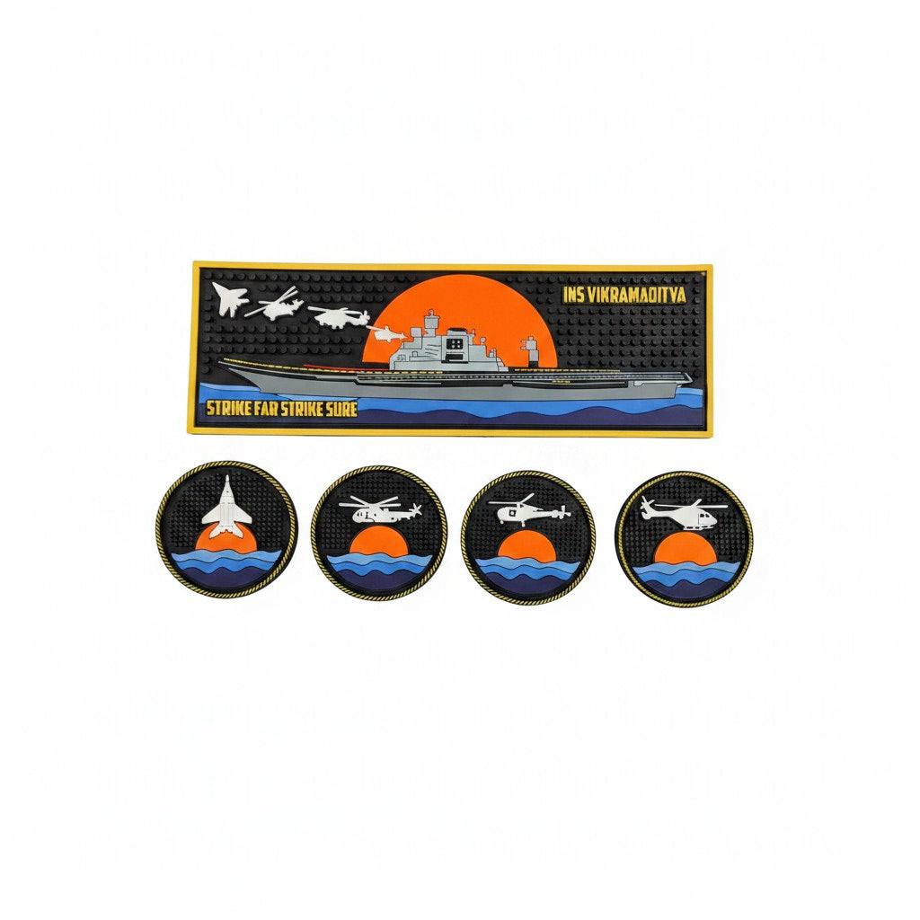 INS VIKRAMADITYA | BAR MAT & 4 COASTER SET