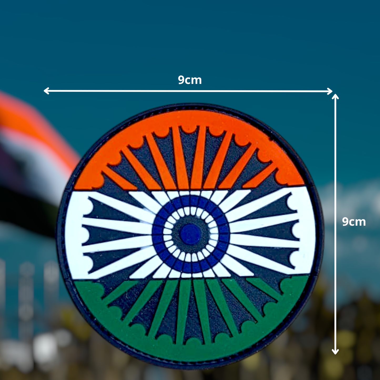 INDIAN FLAG ROUND | RUBBERISED | WITH VELCRO PATCH