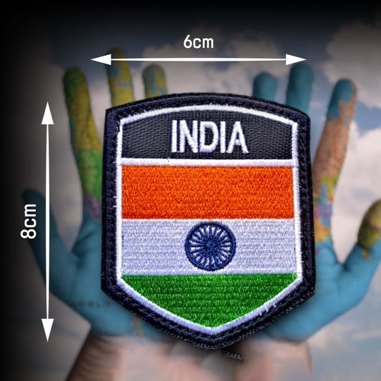 Shield India Flag Patches For Jackets