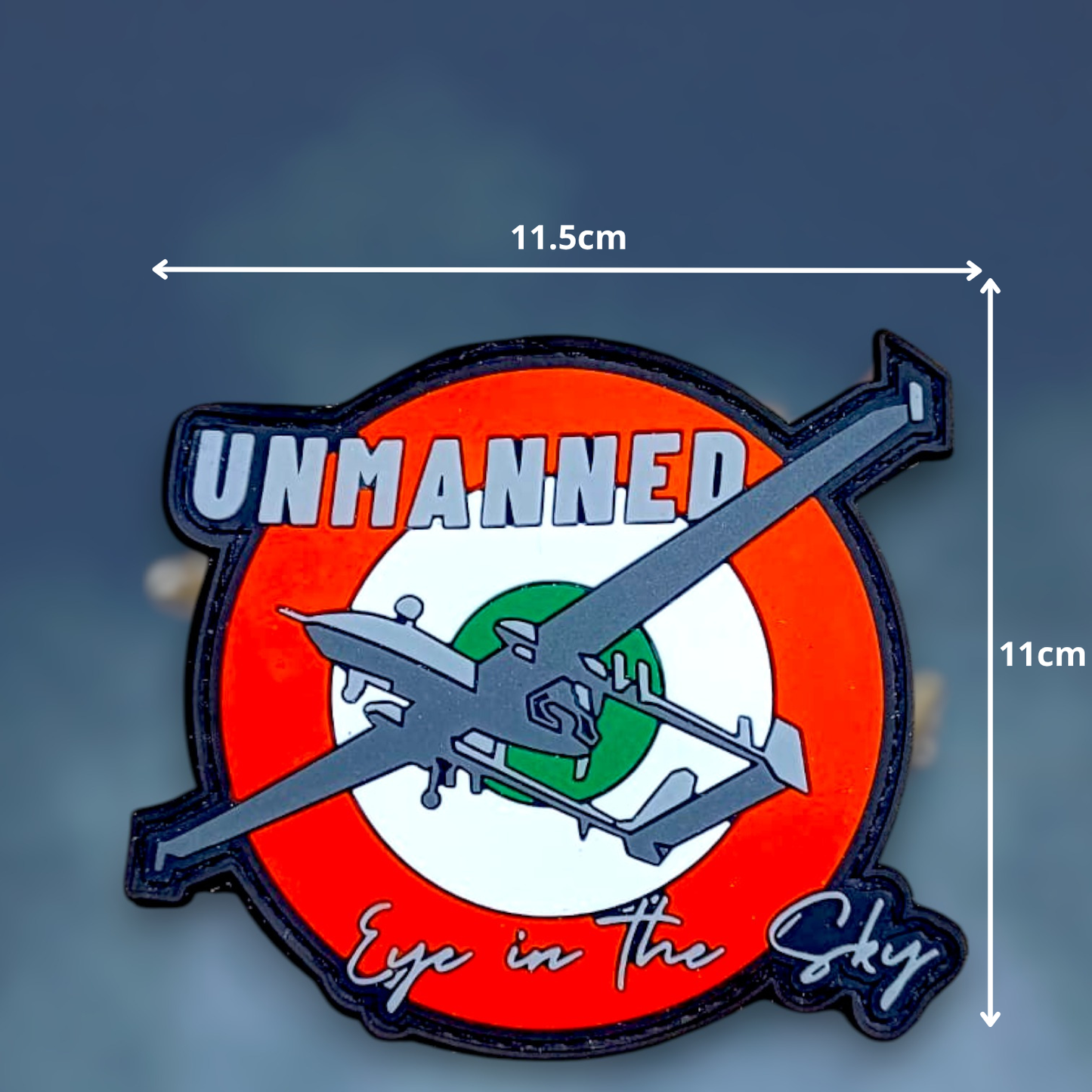 UNMANNED | EYE IN THE SKY | RUBBERISED | WITH VELCRO PATCH