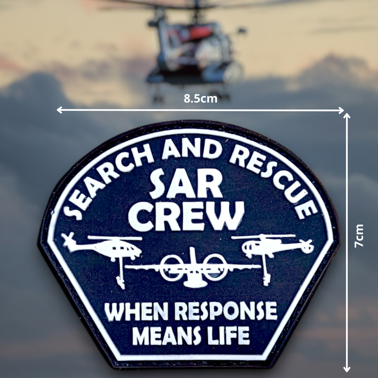 SEARCH AND RESCUE | CREW | RUBBERISED | WITH TACTICAL PATCH (Velcro + Magnet + Iron On)