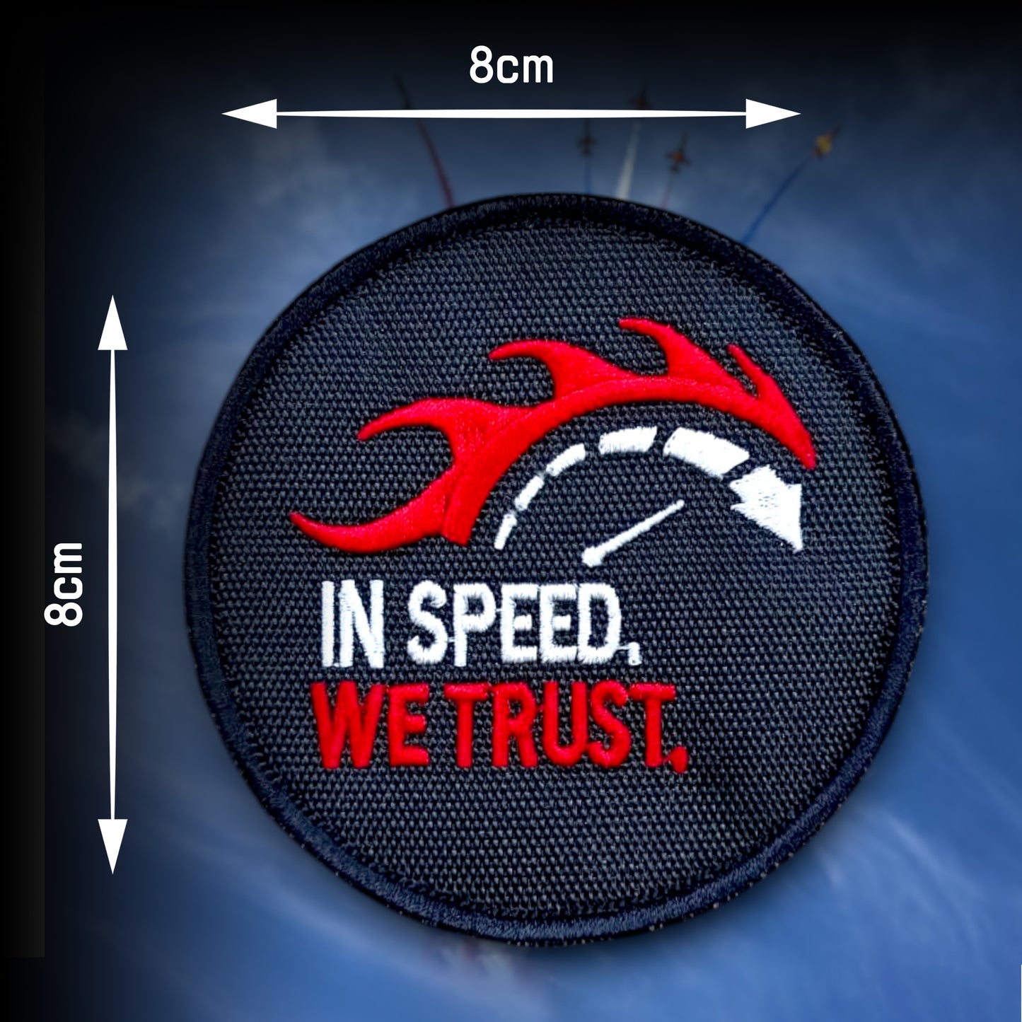 P1646 | IN SPEED WE TRUST | EMBROIDERED | WITH VELCRO PATCH