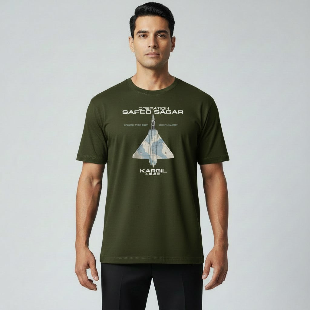 OPERATION SAFED SAGAR | PRINTED | ROUND NECK T-SHIRT | OLIVE