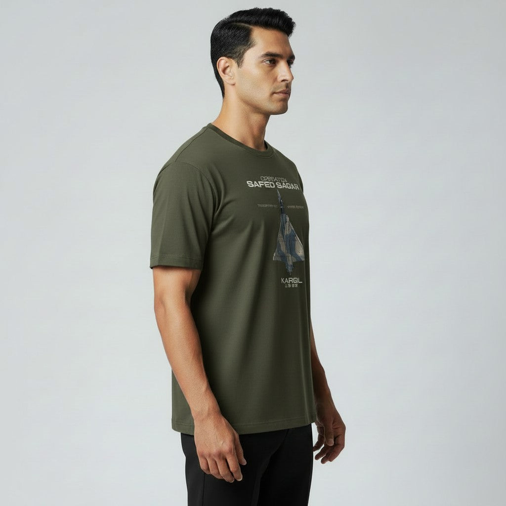 OPERATION SAFED SAGAR | PRINTED | ROUND NECK T-SHIRT | OLIVE