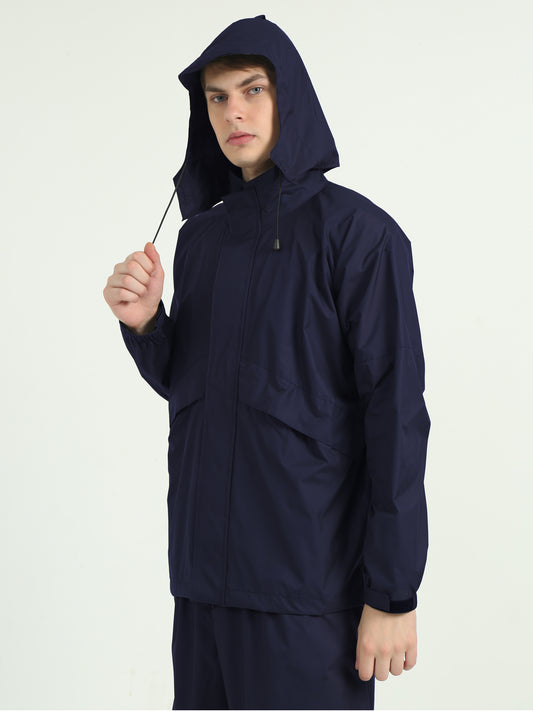 Hooded Waterproof Raincoat | navy