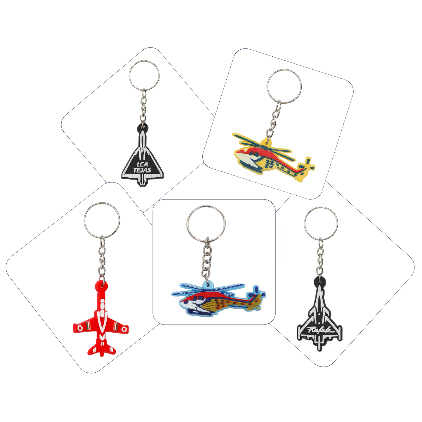 COMBO | RUBBER KEY CHAIN | SET OF 5