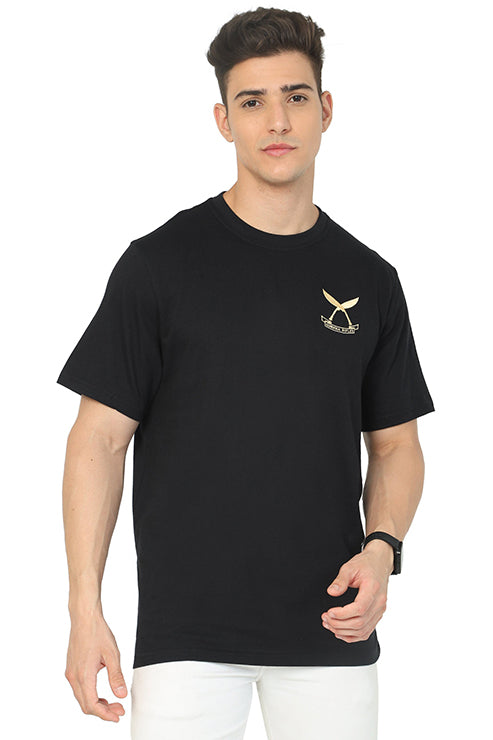 Black Round Neck T Shirt Gorkha Rifles for men