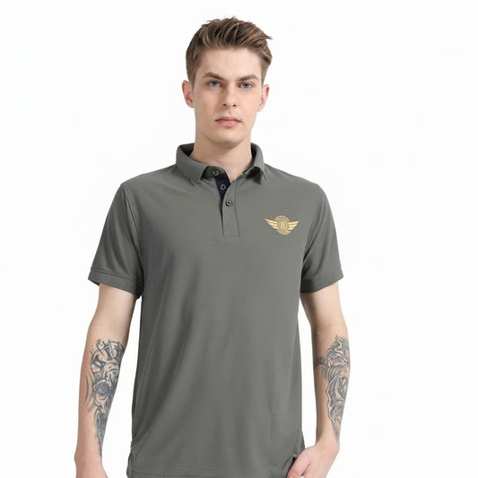 FIGHTER FIT | COLLARED T-SHIRT | GREY