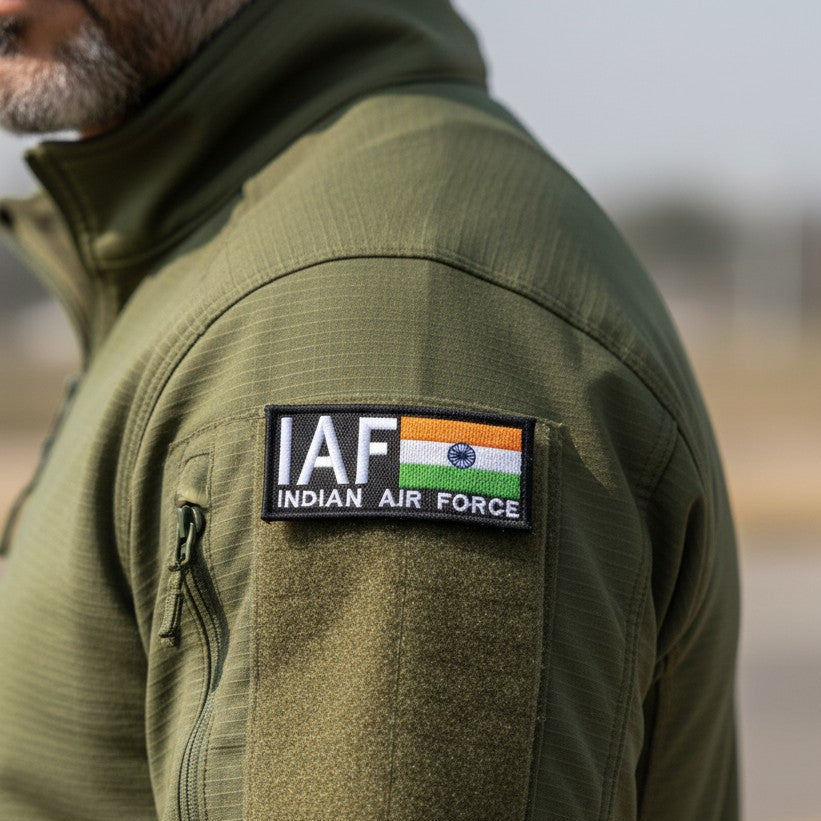 IAF WITH NATIONAL FLAG | EMBROIDERED | WITH VELCRO PATCH