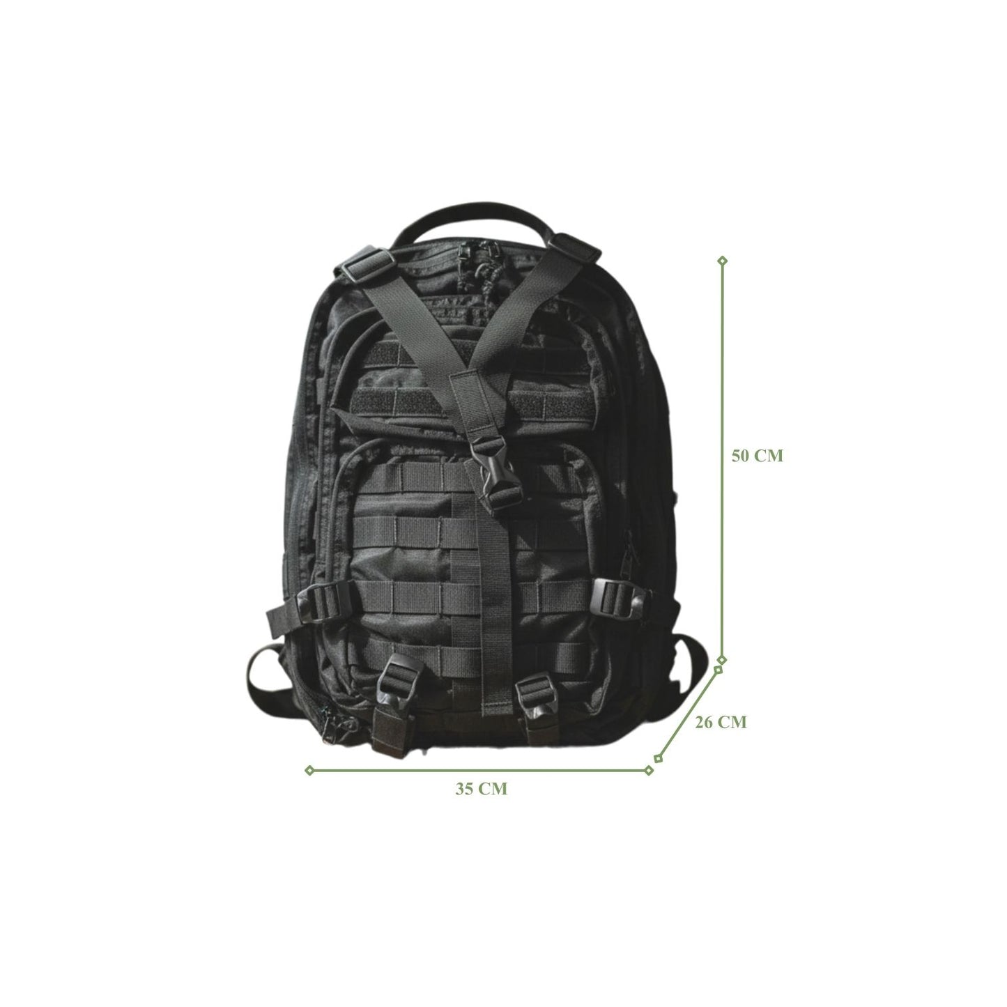 P2292 | MT - 2 | TACTICAL BACKPACK | BLACK | WITH RAINCOVER