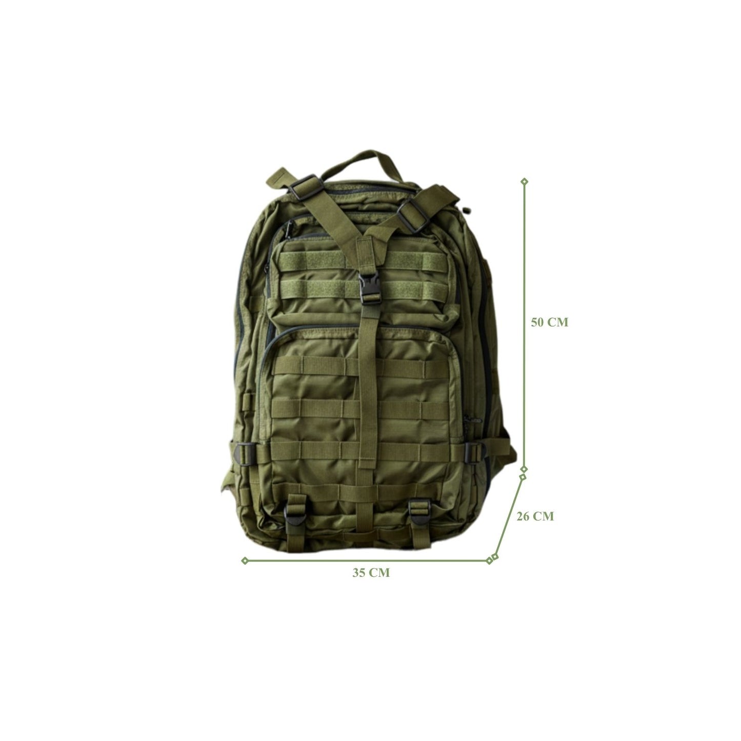 P2293 | MT - 2 | TACTICAL BACKPACK | OLIVE | WITH RAINCOVER