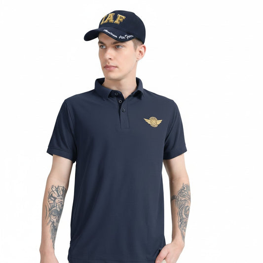 FIGHTER FIT | COLLARED T-SHIRT | NAVY BLUE