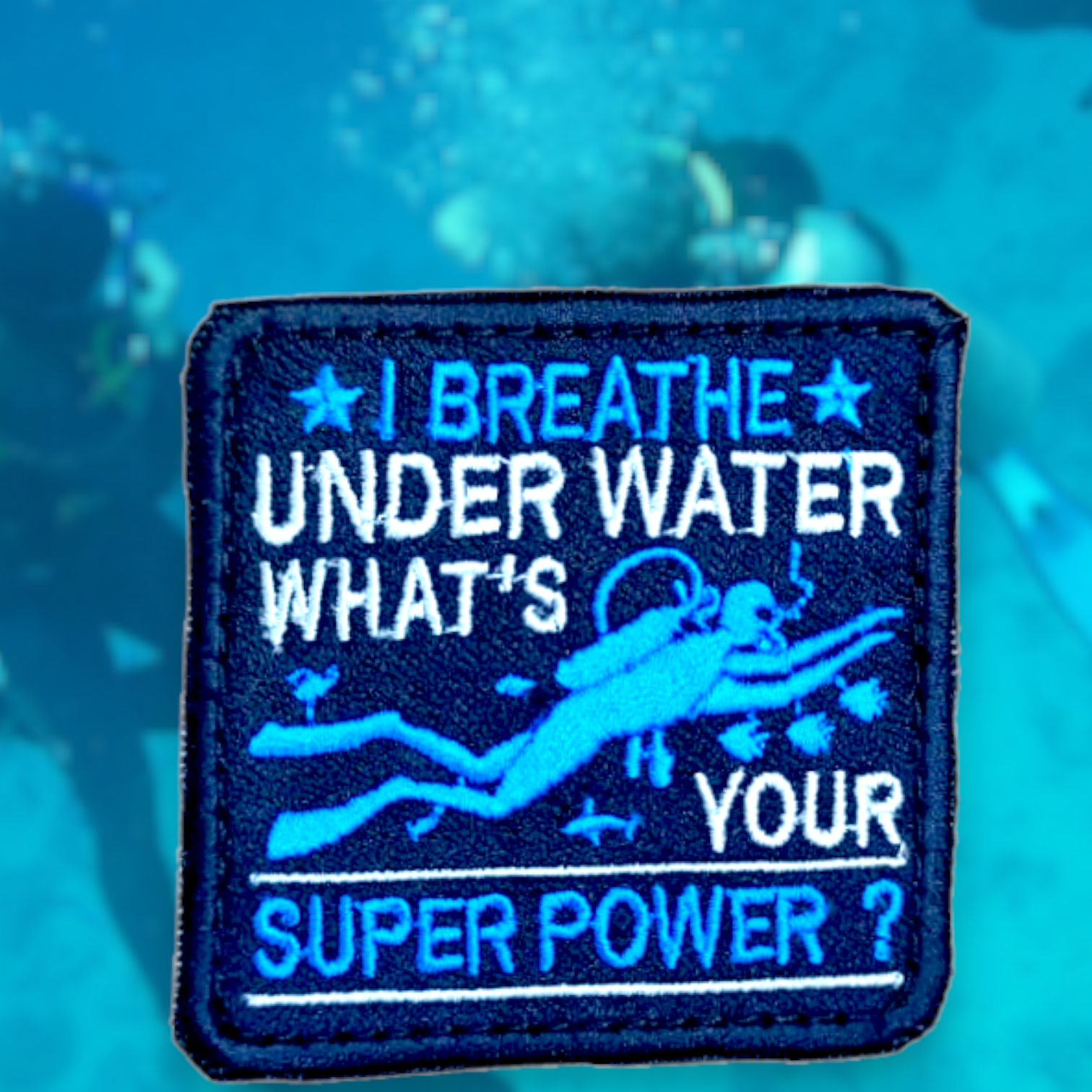 Swimming Themed I Breathe Under Water - Velcro Patches