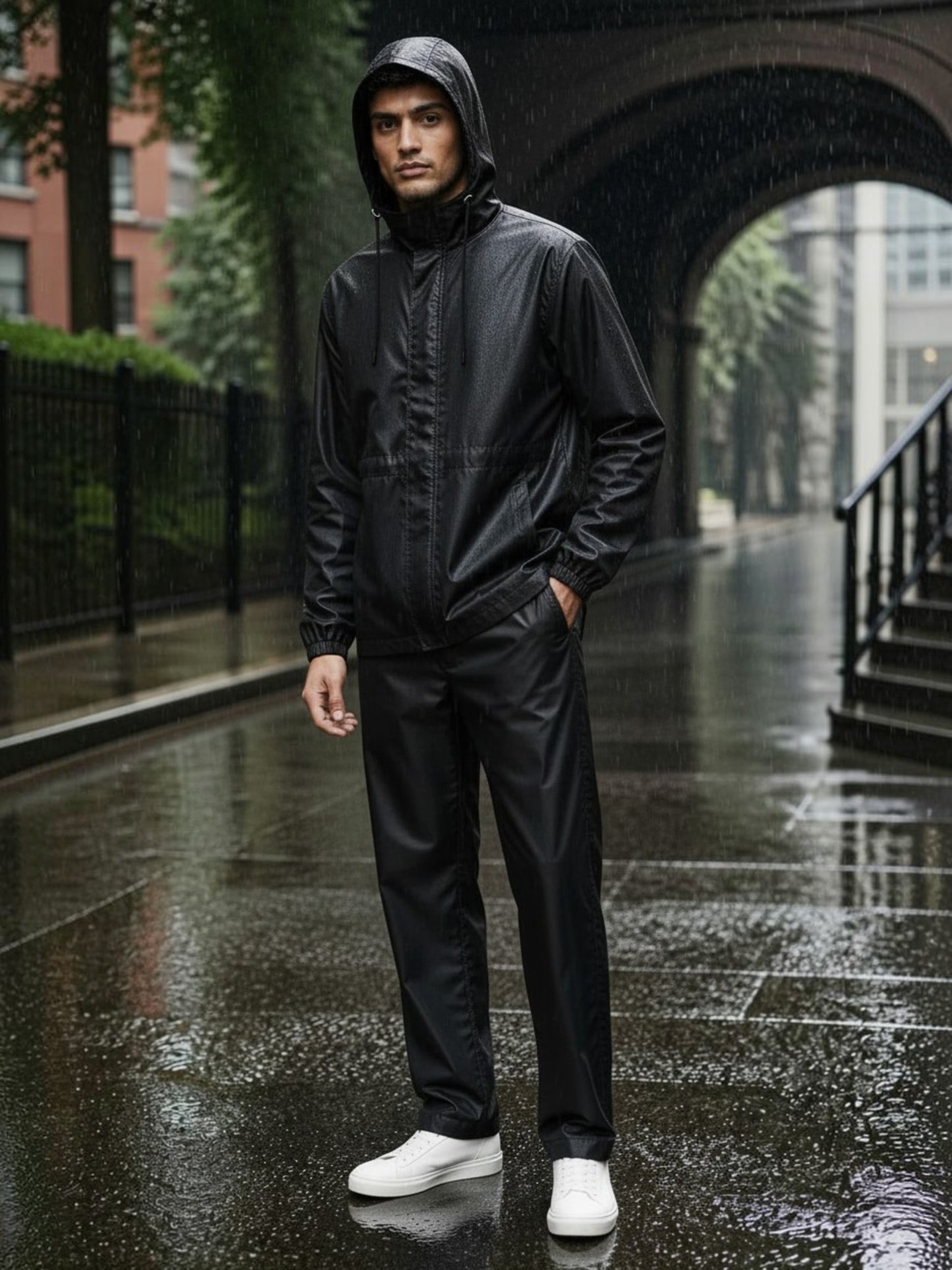 Premium Military Grade Raincoat - Black