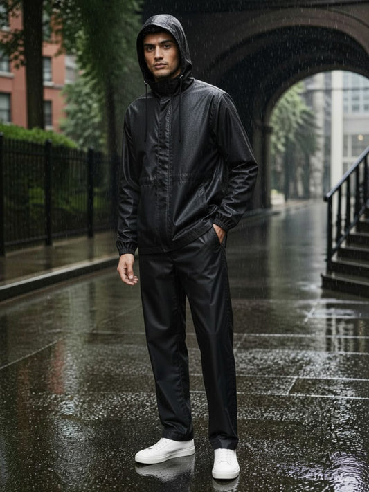 Premium Military Grade Raincoat - Black