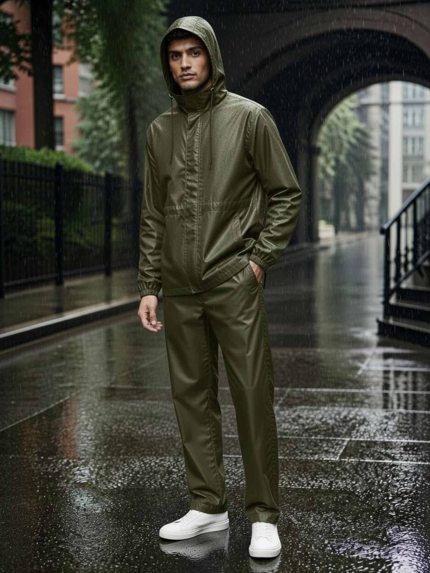 Premium Military Grade Raincoat - Olive