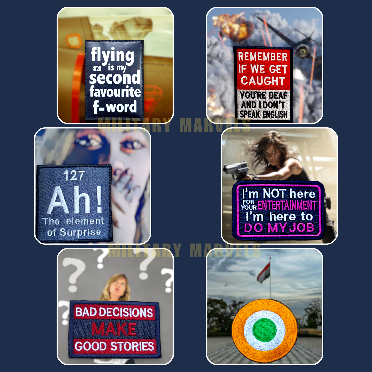 COMBO 7 | PACK OF 6 | WITH VELCRO PATCH