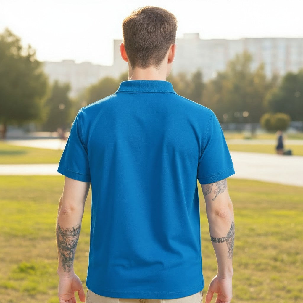FIGHTER FIT | COLLARED T-SHIRT | DRESDEN BLUE
