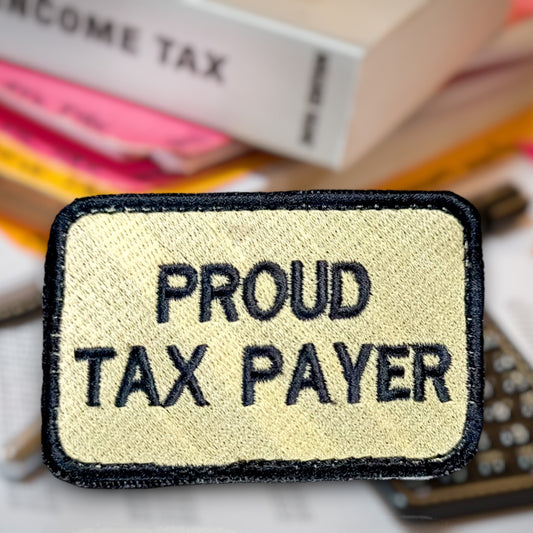 Proud Tax Payer Leather Jacket Patches - Velcro Patches