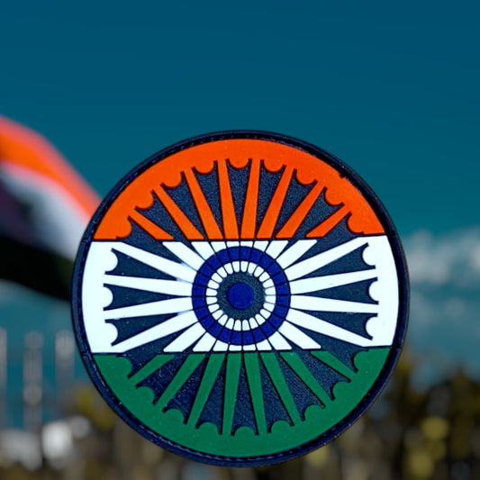 P1905 | INDIAN FLAG ROUND | RUBBERISED | WITH VELCRO PATCH