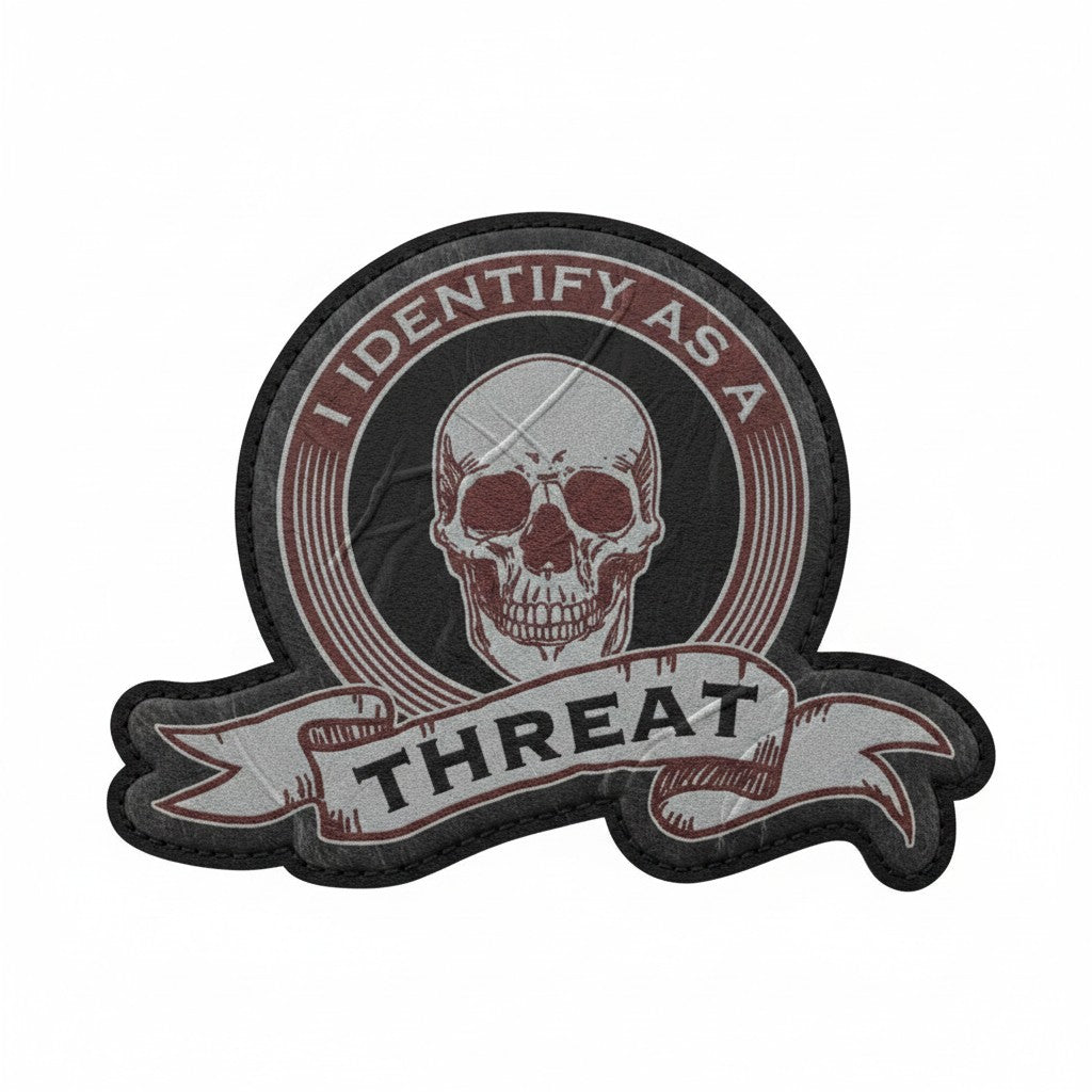 I IDENTIFY AS A THREAT | PRINTED | WITH TACTICAL PATCH (Velcro + Magnet + Iron On)