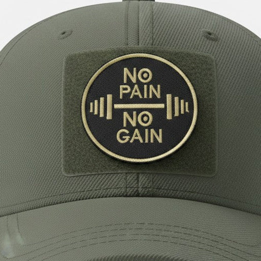 NO PAIN NO GAIN | EMBROIDERED | WITH VELCRO PATCH