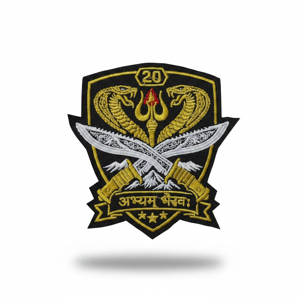 FEARLESS BHAIRAV अभ्यम् भैरवः | EMBROIDERED | WITH TACTICAL PATCH (Velco+Magnet+Iron on)