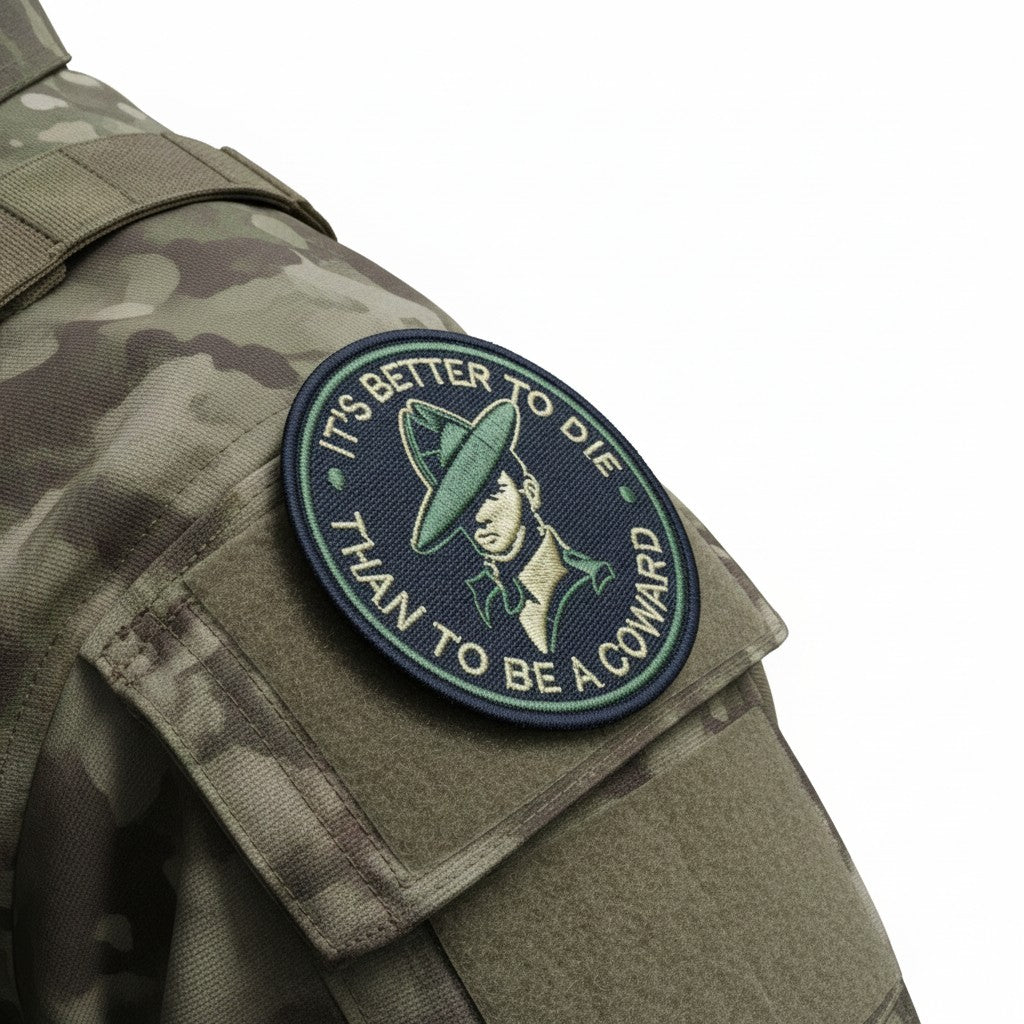 IT'S BETTER TO DIE THAN TO BE A COWARD | EMBROIDERED | WITH TACTICAL PATCH (VELCRO+MAGNET+IRON ON)