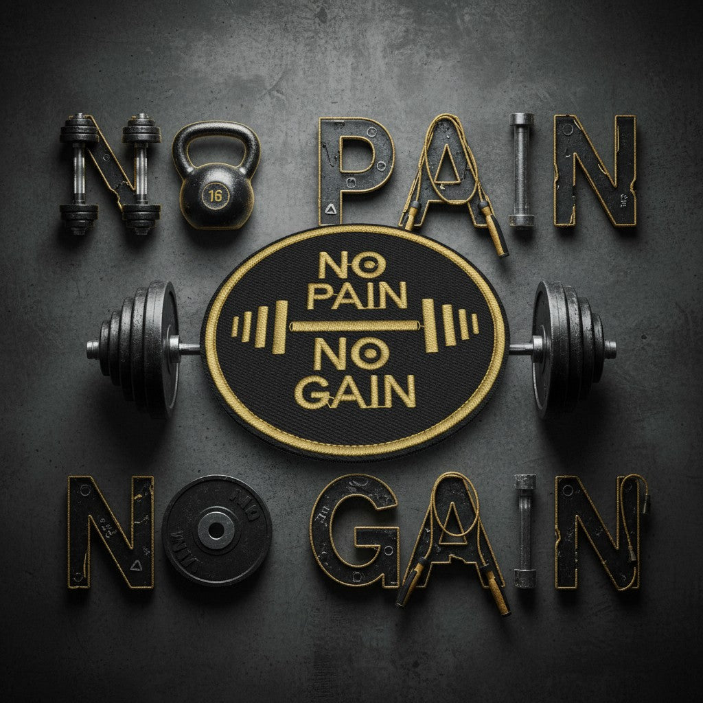 NO PAIN NO GAIN | EMBROIDERED | WITH VELCRO PATCH