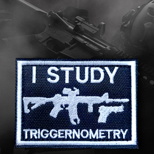 I Study Triggernometry Patches For Jackets - Quirky Patches