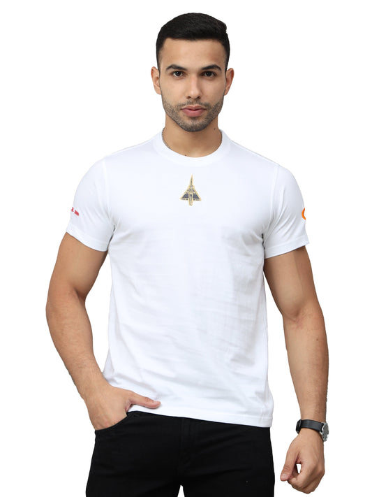 White Round Neck T Shirtof Mirage Jet for men