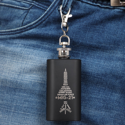 mig 21 themed hip flask