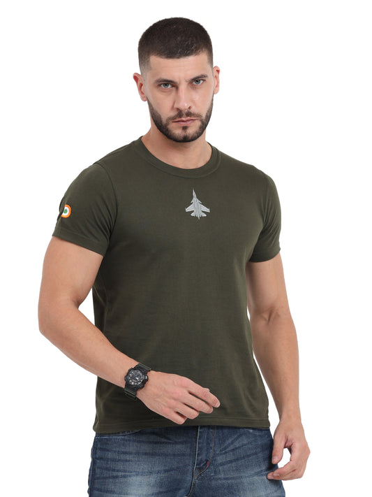 Round Neck Sukhoi Fighter Jet T Shirts for men