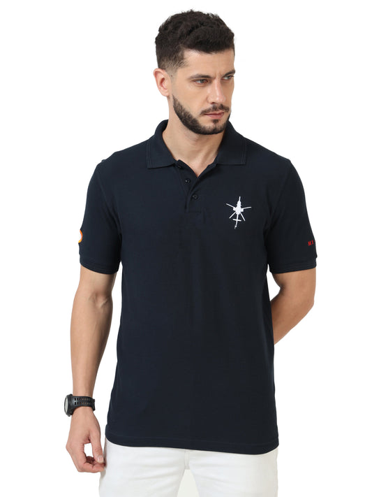  Blue T Shirt Collar With Mi17 Logo for men