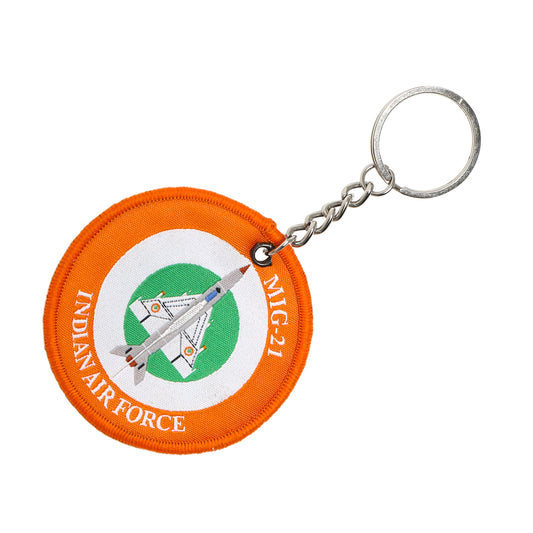 mig 21 theme fabric army keychain tri color 