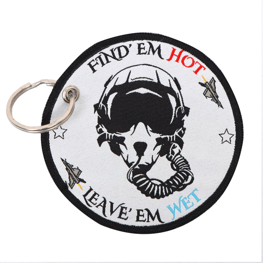 find em hot fabric keychain