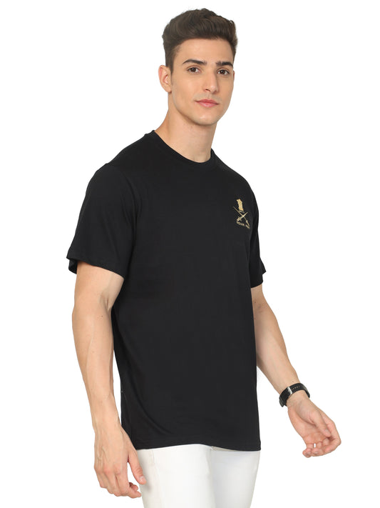 Round Neck Army Soldier T Shirt Black for men