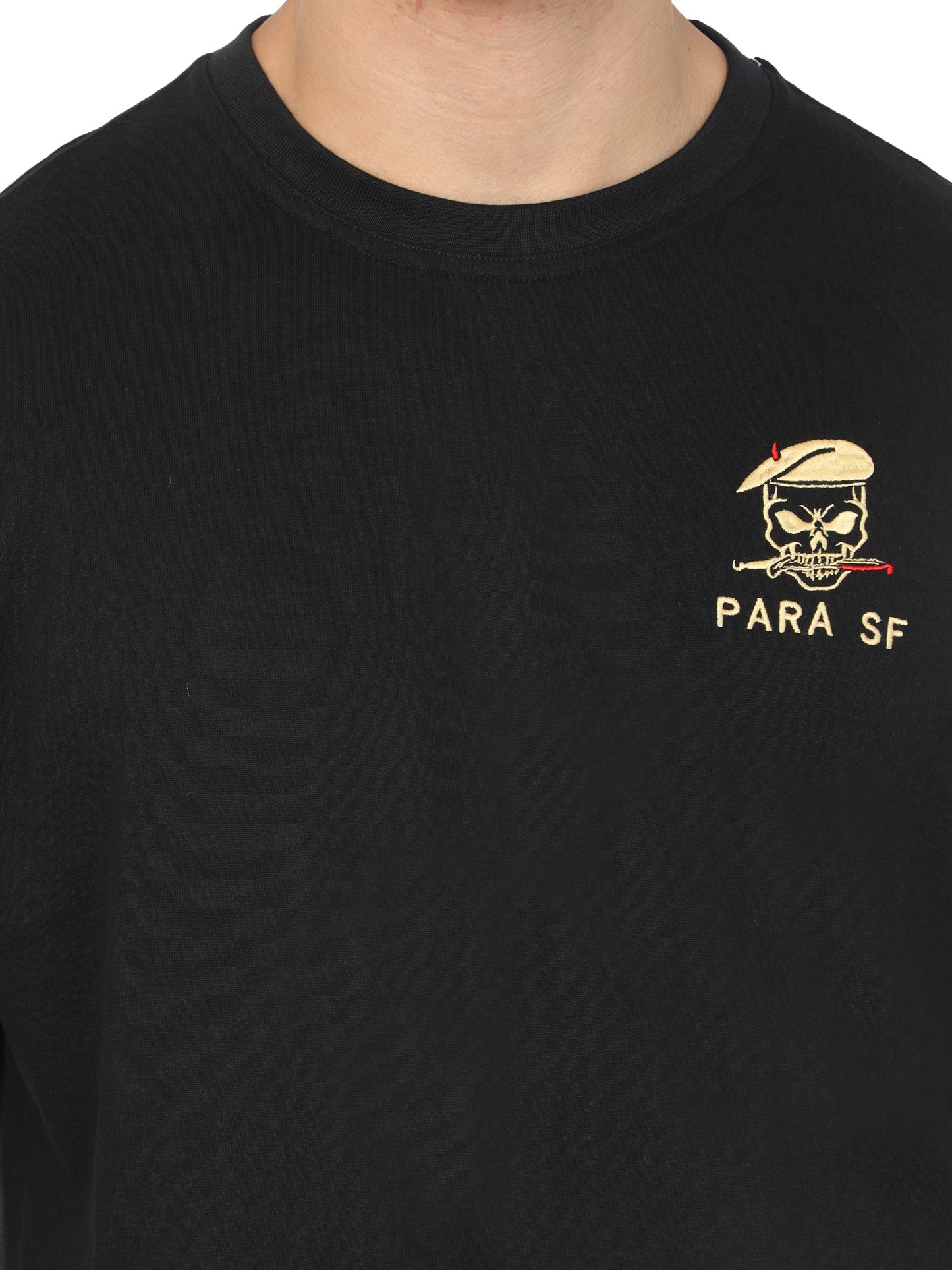 Black Para Commando Tshirt for men