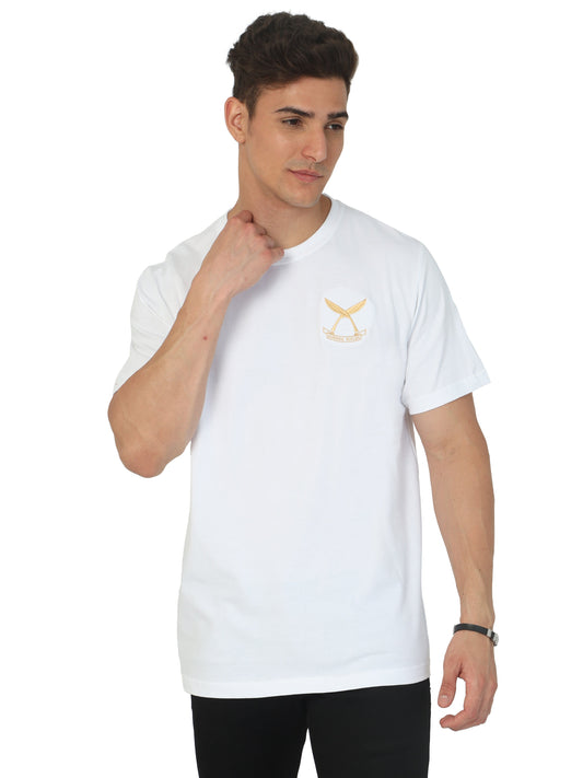 White Round Neck T Shirt Gorkha Rifles for men