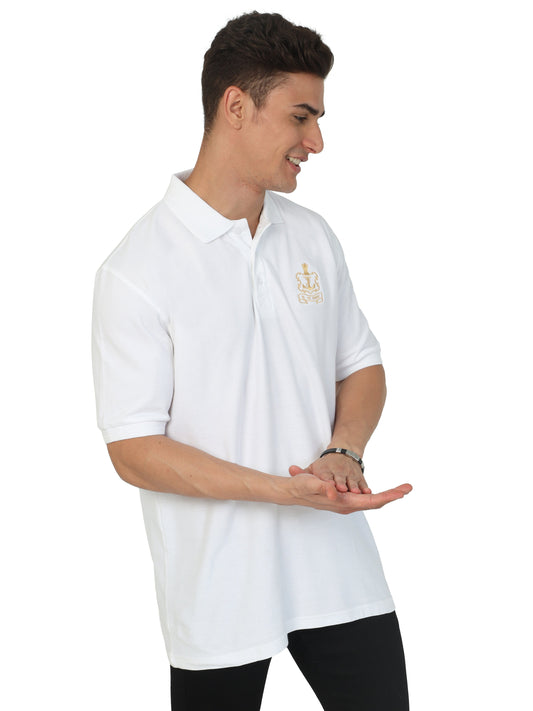 white INDIAN NAVY  COLLARED T SHIRT